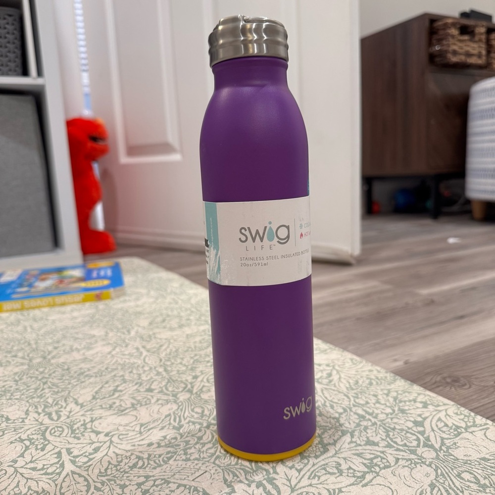 Swig Purple and Gold Stainless Steel Water Bottle